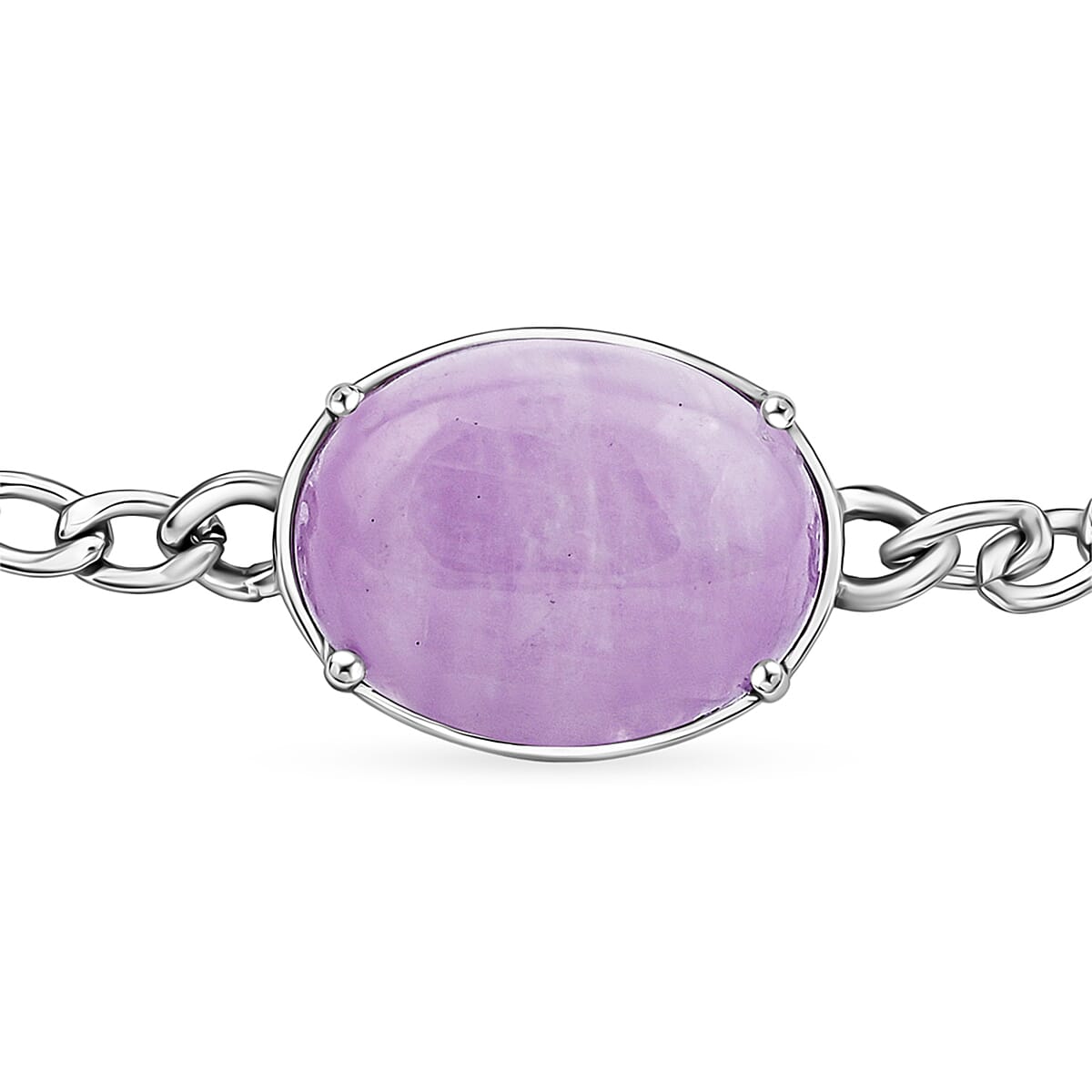 EverTrue Kunzite 40.50 ctw Serenity Link Bracelet in Stainless Steel (8.50 In) image number 3