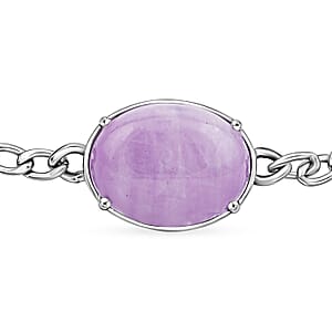 EverTrue Kunzite 40.50 ctw Serenity Link Bracelet in Stainless Steel (8.50 In)