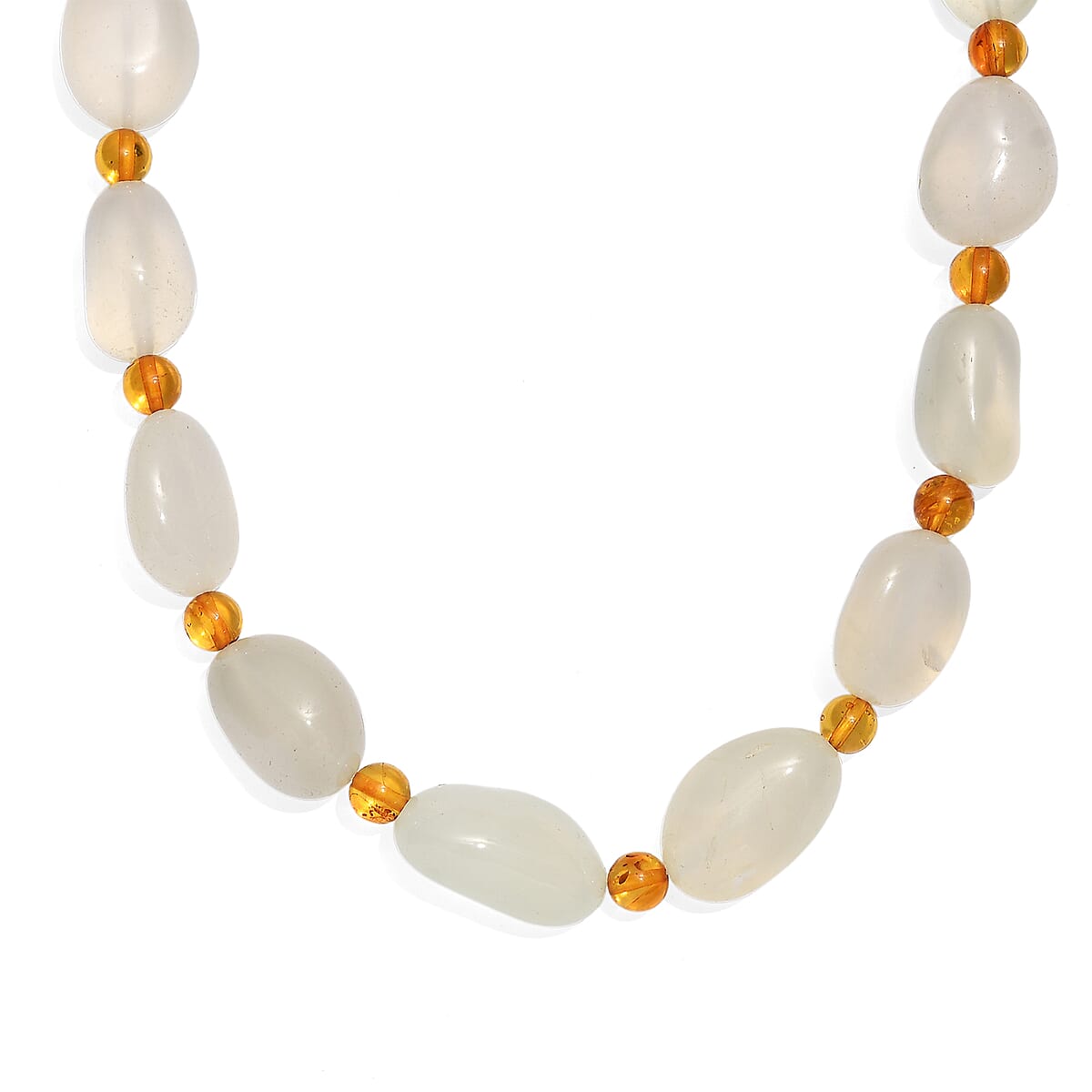 EverTrue Prehnite and Radiant Ember Garnet 310.00 ctw Beaded Necklace (18 Inches) in 18K YG Plated image number 4