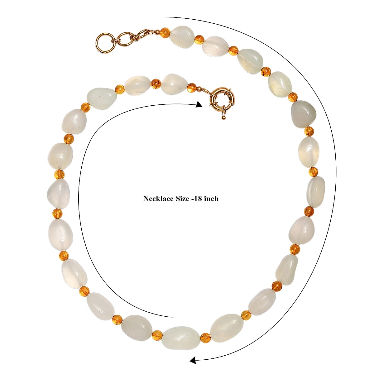 EverTrue Prehnite and Radiant Ember Garnet 310.00 ctw Beaded Necklace (18 Inches) in 18K YG Plated image number 6