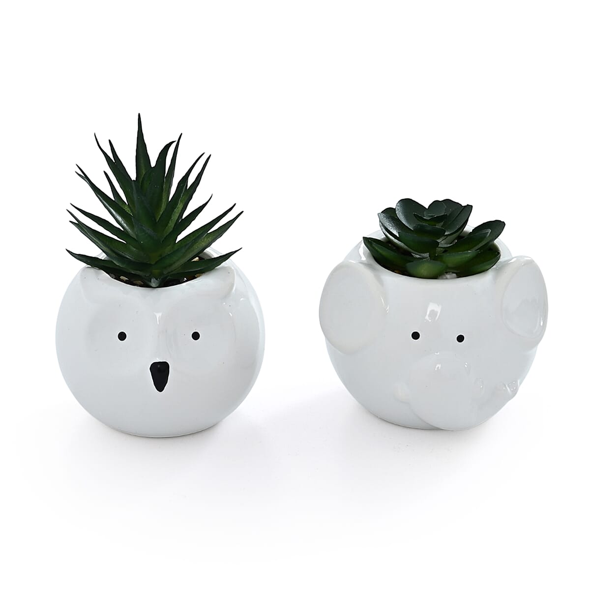 Livmore Artificial Owl and Elephant Succulent Set of 2 Flower Pot image number 2