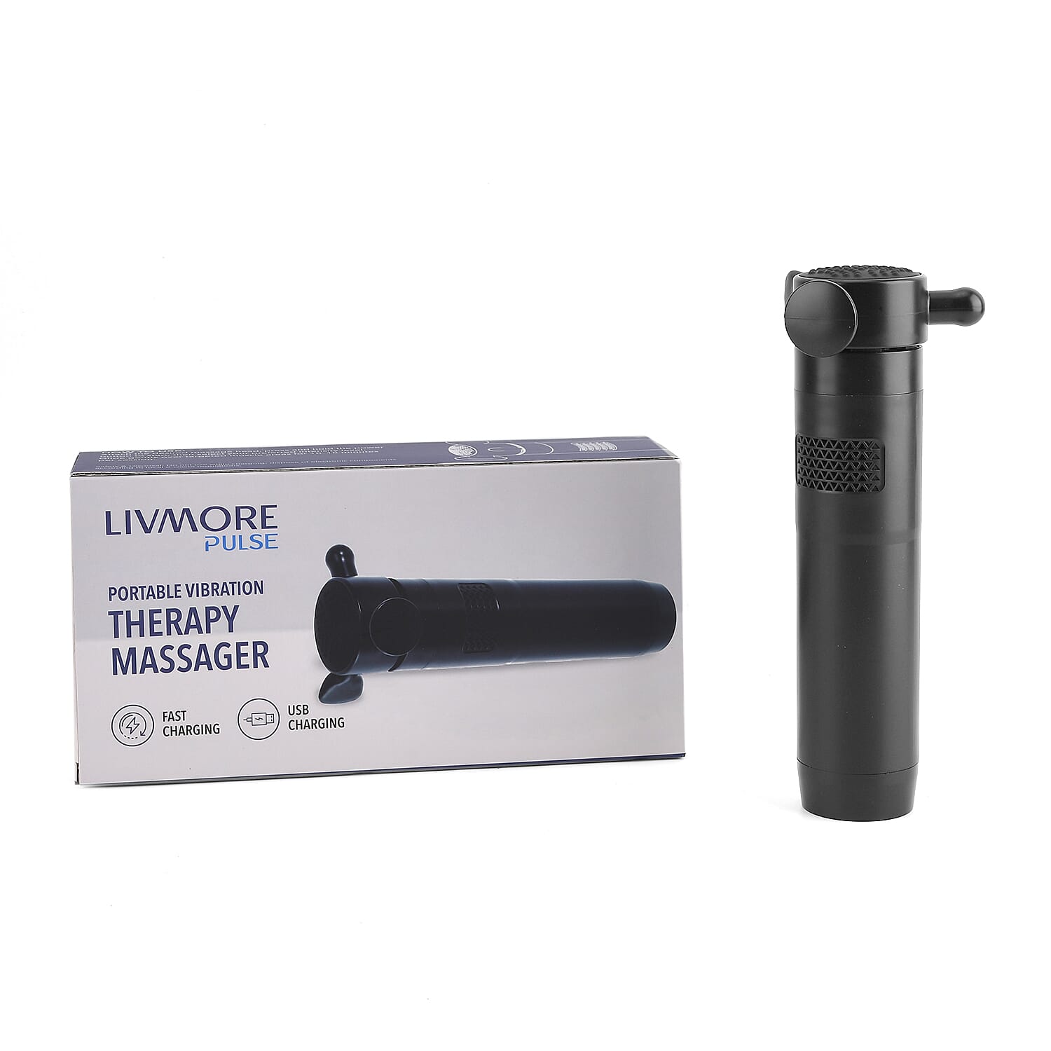Livmore Black Portable Massage Gun with 3 Massage Heads