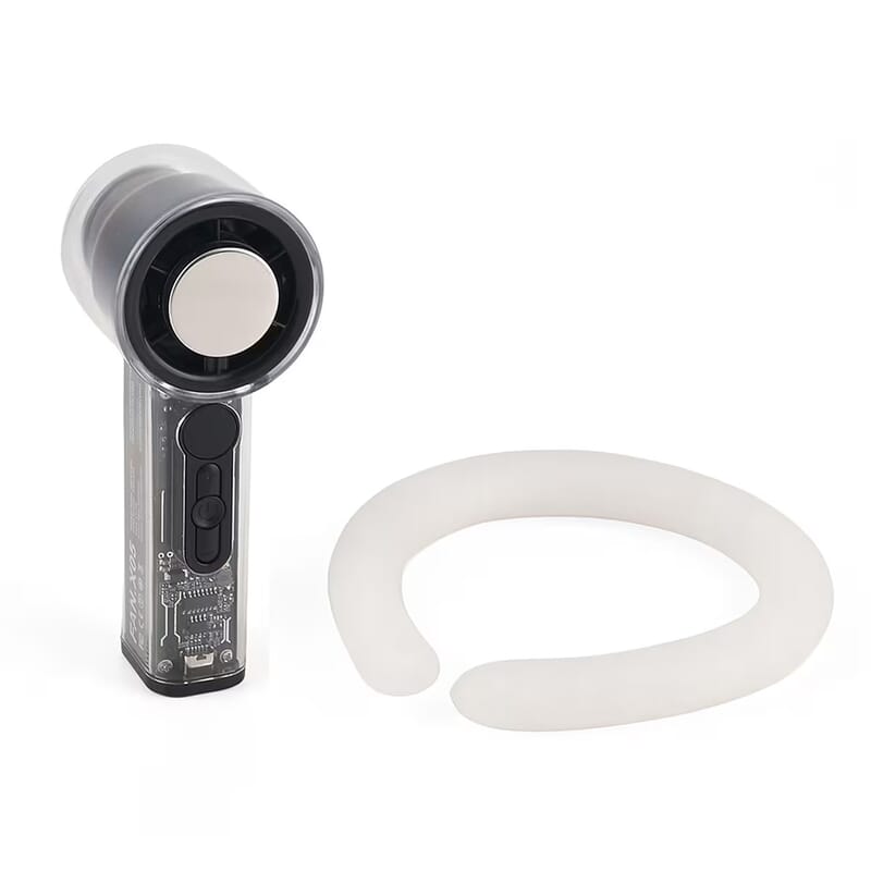Livmore Black and White 1200mAh Battery Fan and Neck Cooler Set
