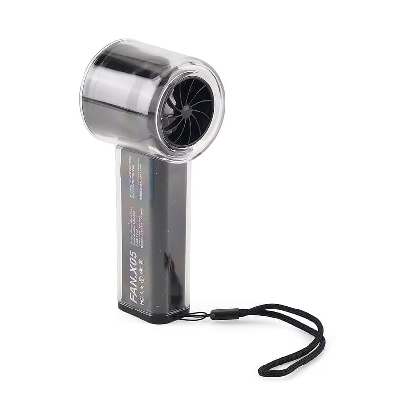 Livmore Black and White 1200mAh Battery Fan and Neck Cooler Set