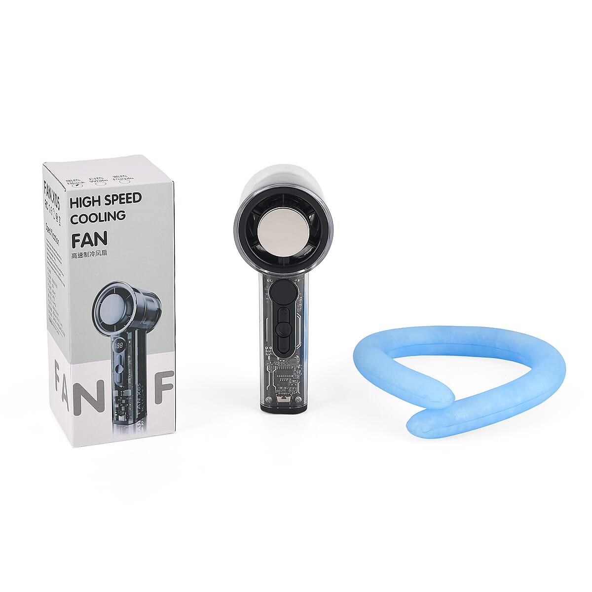 Livmore Black and Blue 1200mAh Battery Fan and Neck Cooler Set image number 7