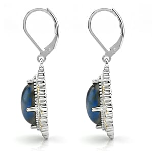 EverTrue Malagasy Labradorite 8.00 ctw Earrings in 18K YG Plated and Platinum Bond
