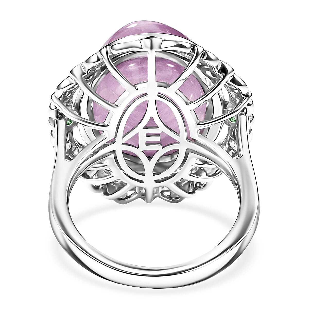 EverTrue Kunzite and Chrome Diopside 15.35 ctw Enchanted Garden Ring in 18K YG Plated and Platinum Bond (Size 7.0)