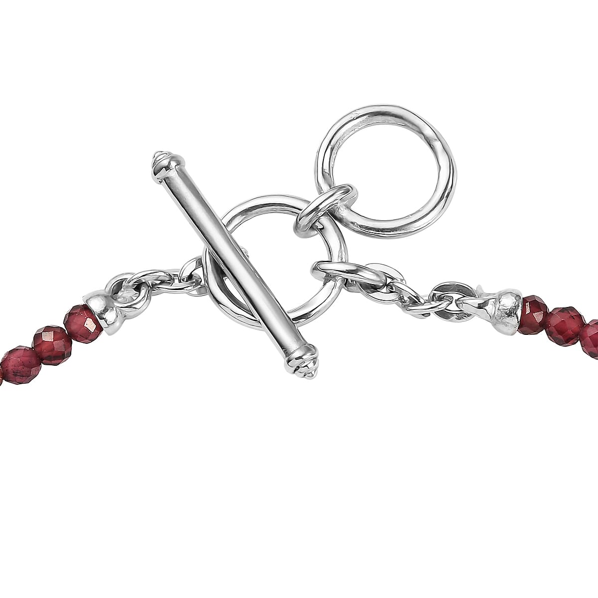 EverTrue Kunzite and Orissa Rhodolite Garnet 42.35 ctw Beaded Bracelet in Stainless Steel (7.25 In) image number 3