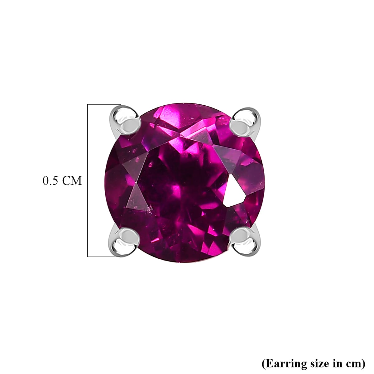 D'Joy Premium Radiant Ember Garnet 1.30 ctw Stud Earrings in Platinum Over Sterling Silver