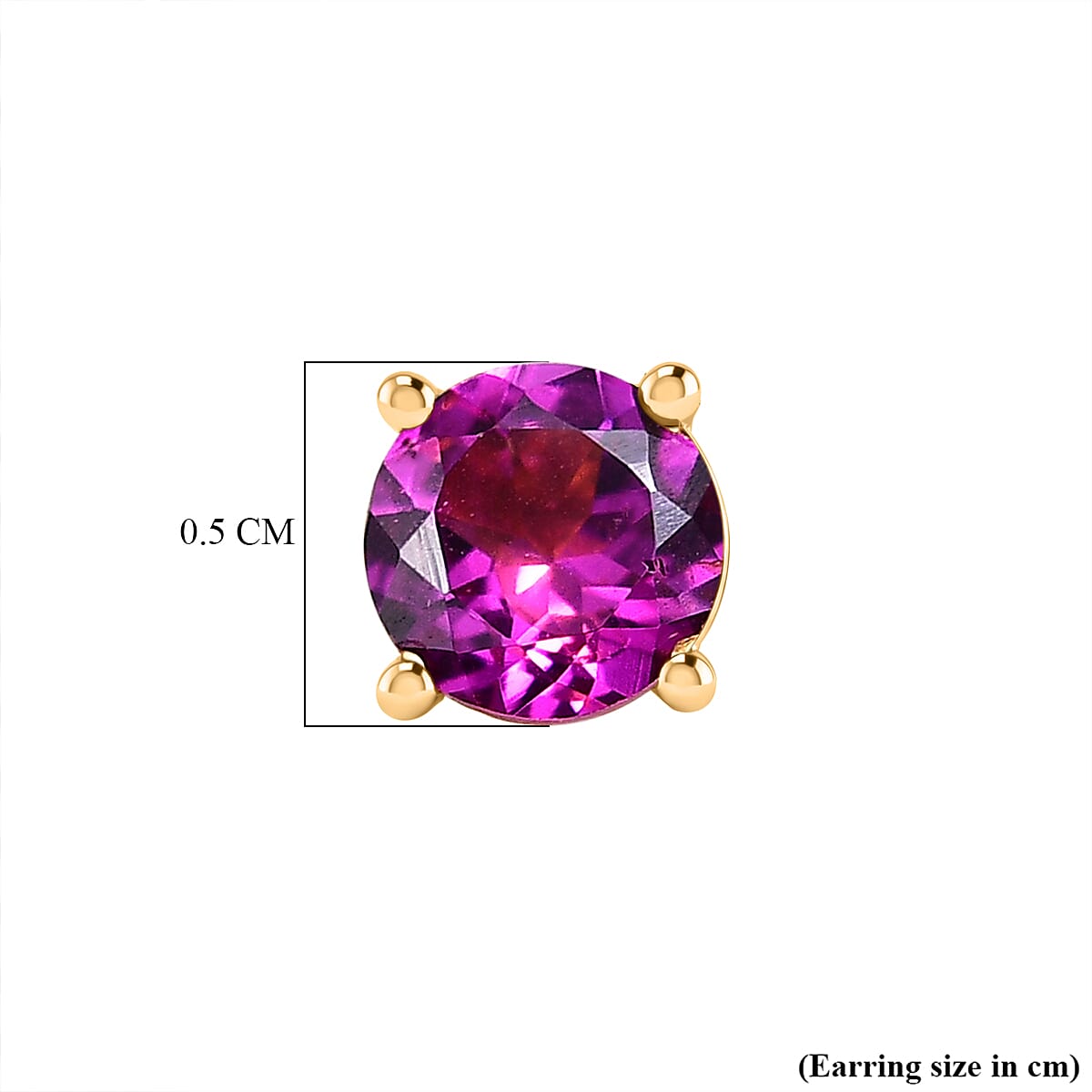 D'Joy Premium Radiant Ember Garnet 1.30 ctw Stud Earrings in 18K Yellow Gold Over Sterling Silver