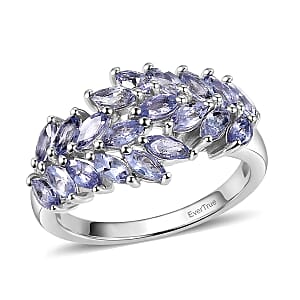 EverTrue Tanzanite 1.85 ctw Blue Fern Ring in Platinum Bond (Size 10.0) (Del. In 8-10 Days)