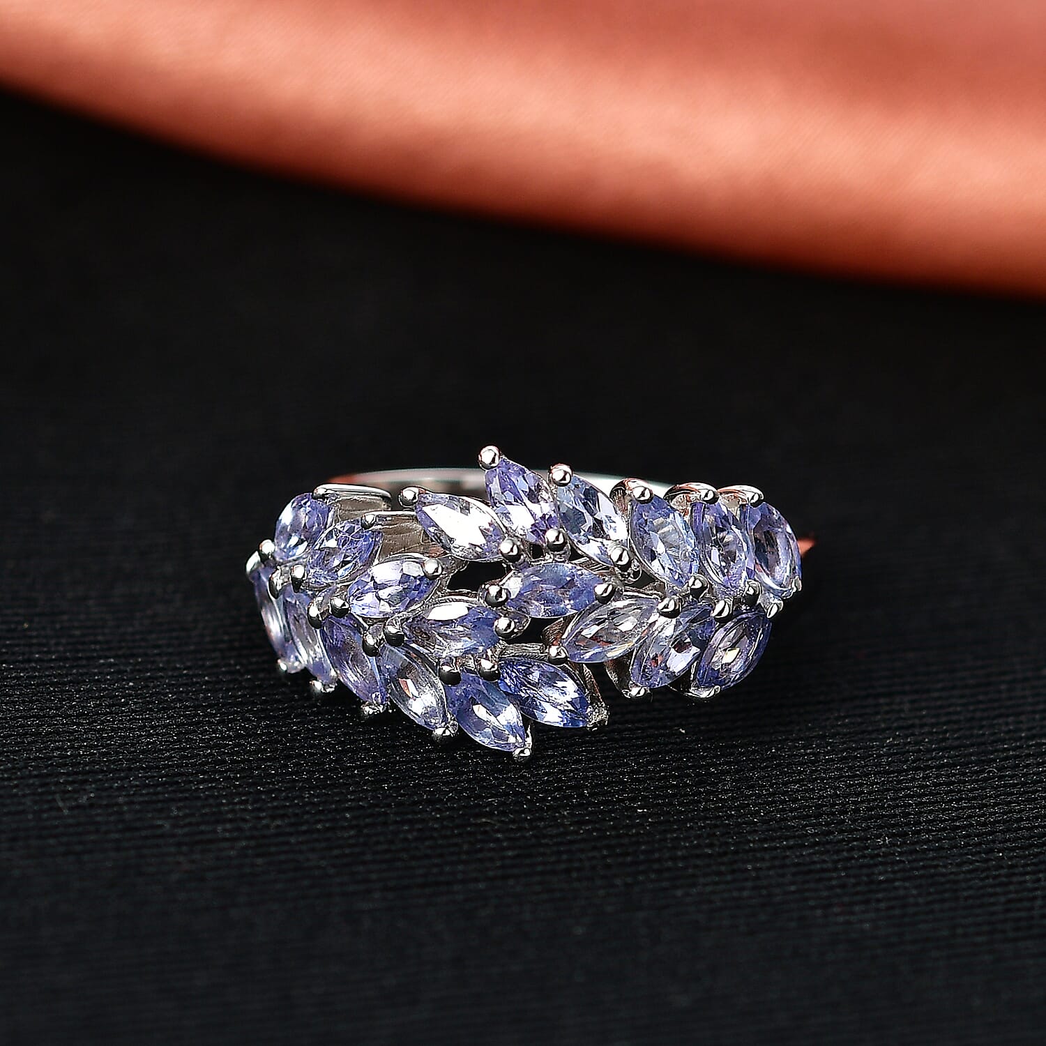 EverTrue Tanzanite 1.85 ctw Blue Fern Ring in Platinum Bond (Size 10.0) (Del. In 8-10 Days)