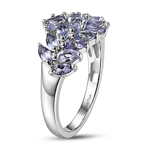 EverTrue Tanzanite 1.85 ctw Blue Fern Ring in Platinum Bond (Size 5.0)
