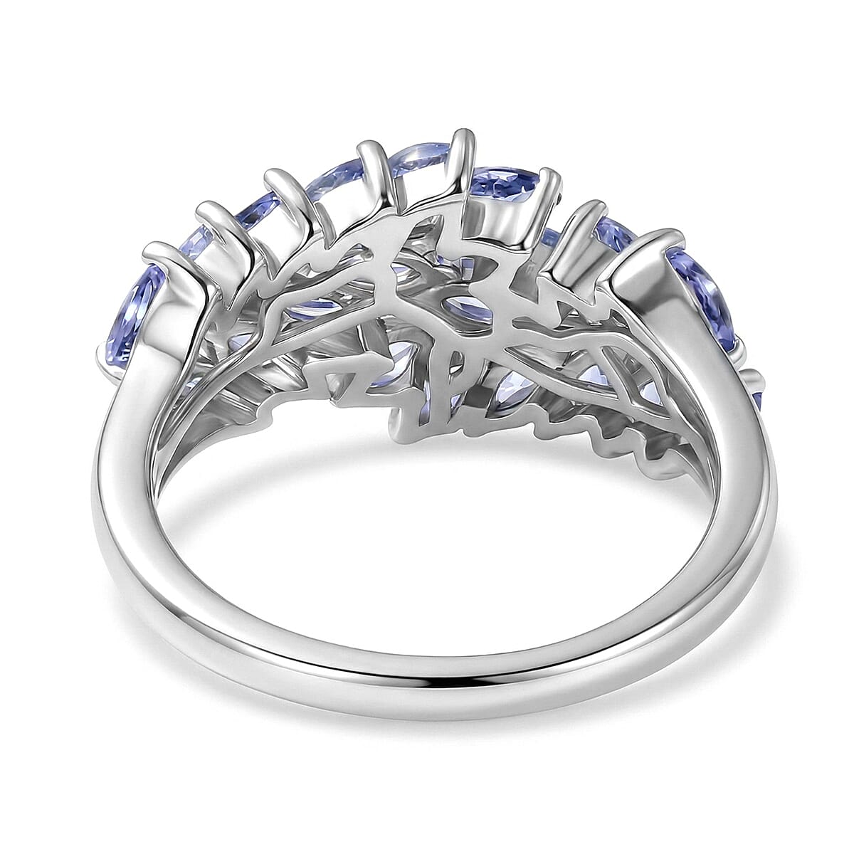 EverTrue Tanzanite 1.85 ctw Blue Fern Ring in Platinum Bond (Size 5.0) image number 4