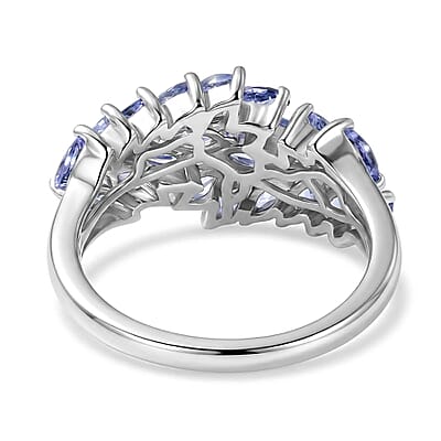 EverTrue Tanzanite 1.85 ctw Blue Fern Ring in Platinum Bond (Size 5.0)