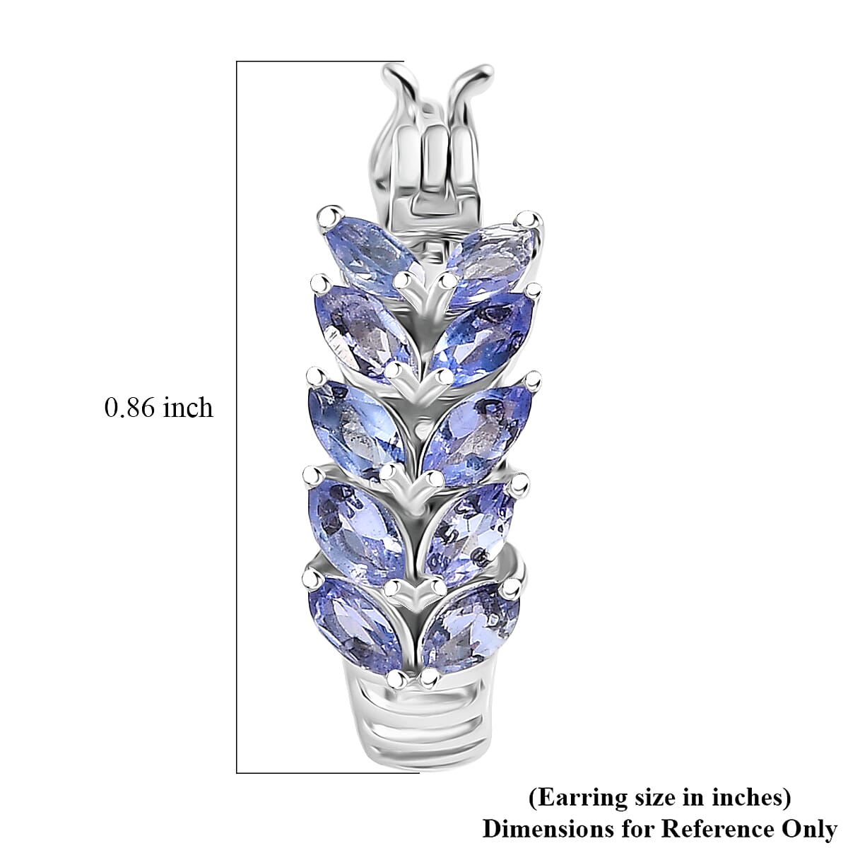EverTrue Tanzanite 1.85 ctw Blue Fern Earrings in Platinum Bond (Del. In 8-10 Days) image number 4