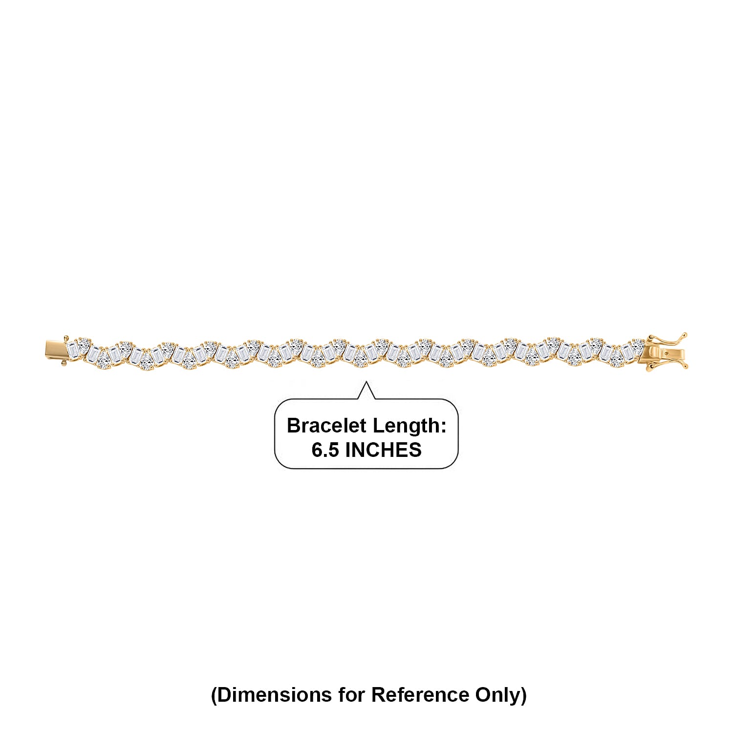 D'Joy Moissanite 12.65 ctw Sea Wave Bracelet in 18K Vermeil Yellow Gold Over Sterling Silver (6.50 In)