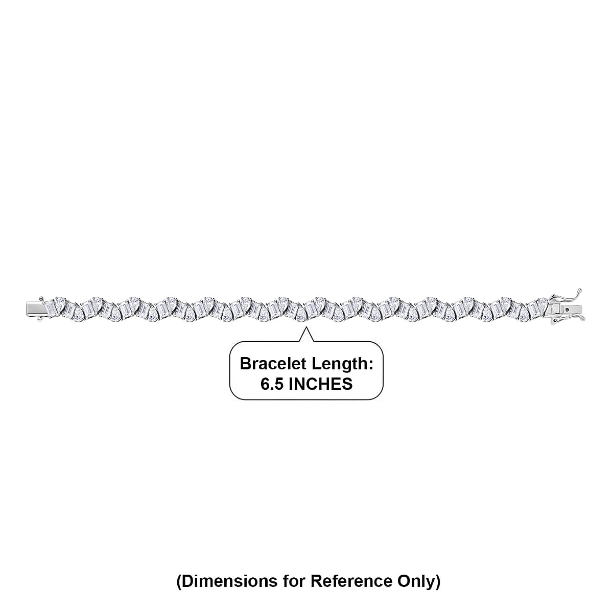 D'Joy Moissanite 12.65 ctw Sea Wave Bracelet in Rhodium Over Sterling Silver (6.50 In) image number 4