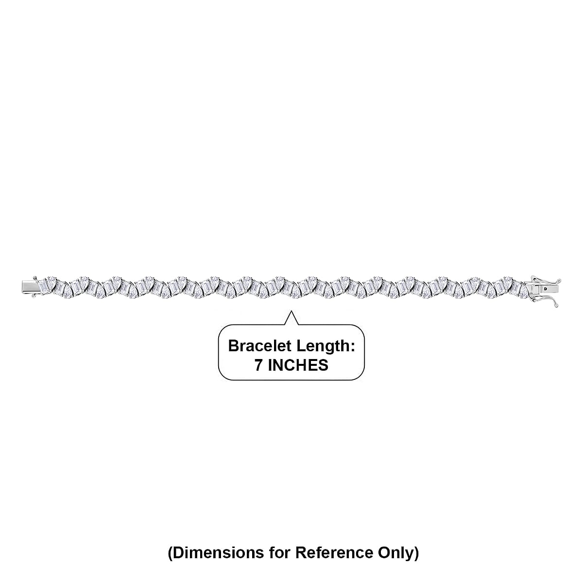 D'Joy Moissanite 13.70 ctw Bracelet in Rhodium Over Sterling Silver (7.25 In) image number 4