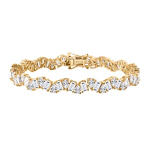 D'Joy Moissanite 13.70 ctw Bracelet in 18K Vermeil Yellow Gold Over Sterling Silver (7.25 In)
