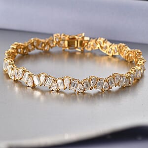 D'Joy Moissanite 13.70 ctw Bracelet in 18K Vermeil Yellow Gold Over Sterling Silver (7.25 In)
