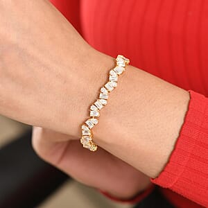 D'Joy Moissanite 13.70 ctw Bracelet in 18K Vermeil Yellow Gold Over Sterling Silver (7.25 In)