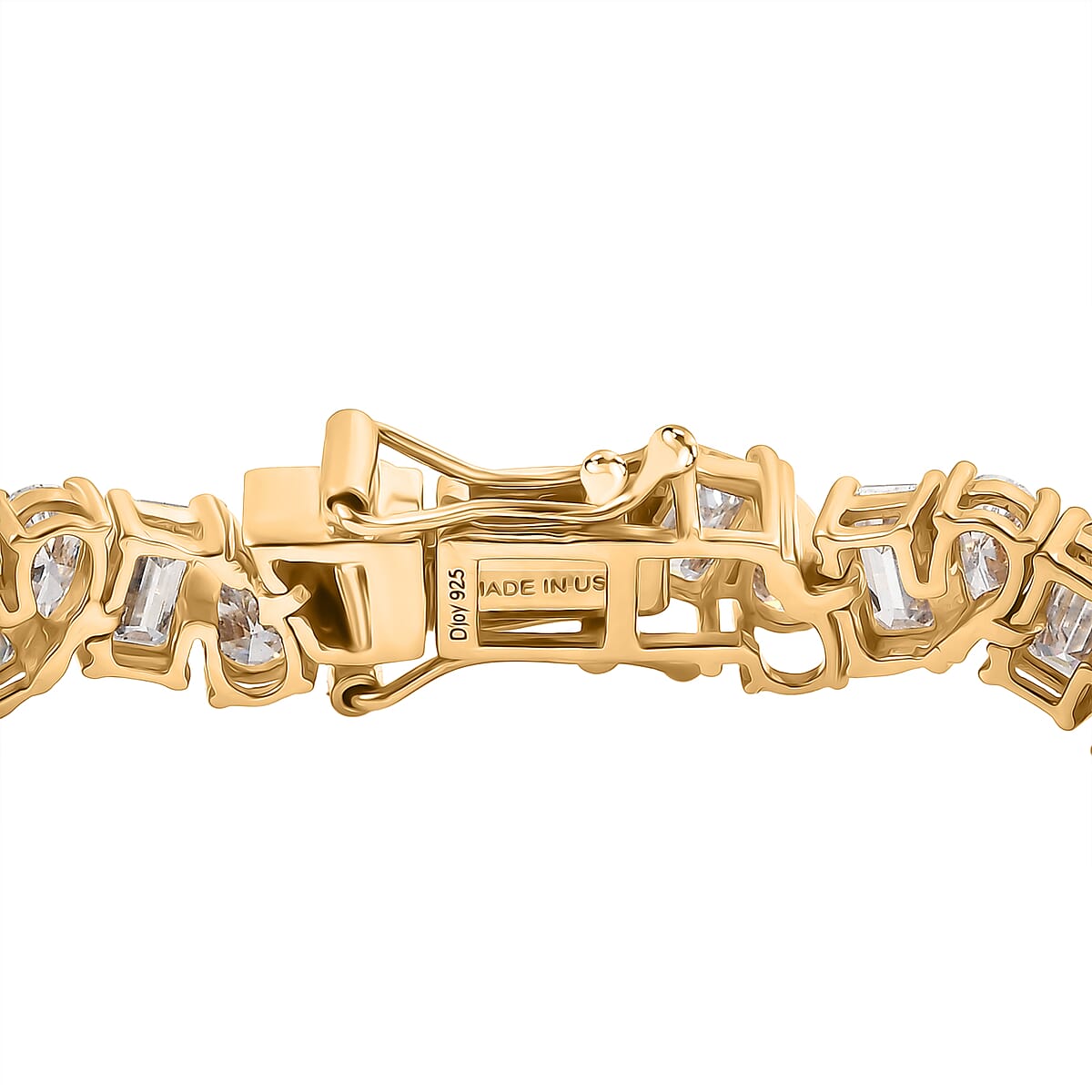 D'Joy Moissanite 13.70 ctw Bracelet in 18K Vermeil Yellow Gold Over Sterling Silver (7.25 In) image number 3