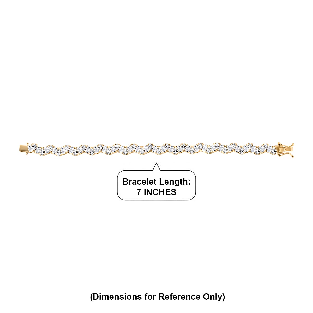 D'Joy Moissanite 13.70 ctw Bracelet in 18K Vermeil Yellow Gold Over Sterling Silver (7.25 In) image number 4