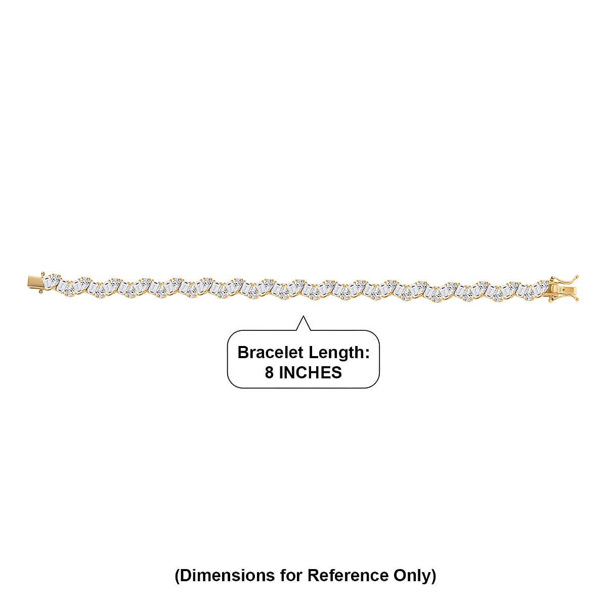 D'Joy Moissanite 15.30 ctw Sea Wave Bracelet in 18K Vermeil Yellow Gold Over Sterling Silver (8.00 In) image number 4