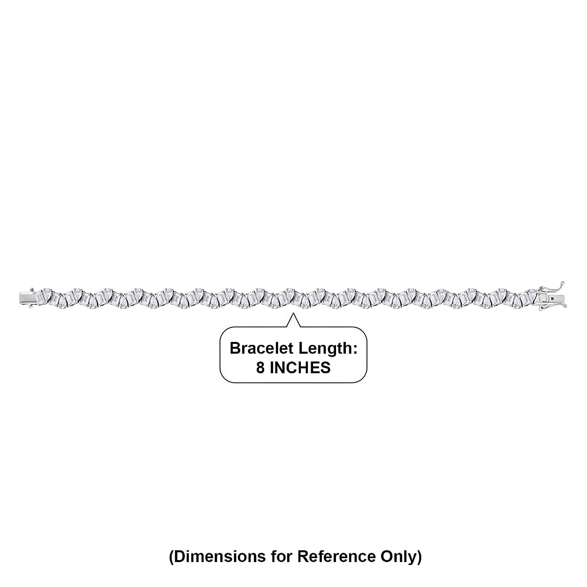 D'Joy Moissanite 15.40 ctw Sea Wave Bracelet in Rhodium Over Sterling Silver (8.00 In) image number 4