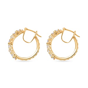 D'Joy Moissanite 4.70 ctw Hoop Earrings in 18K Vermeil Yellow Gold Over Sterling Silver