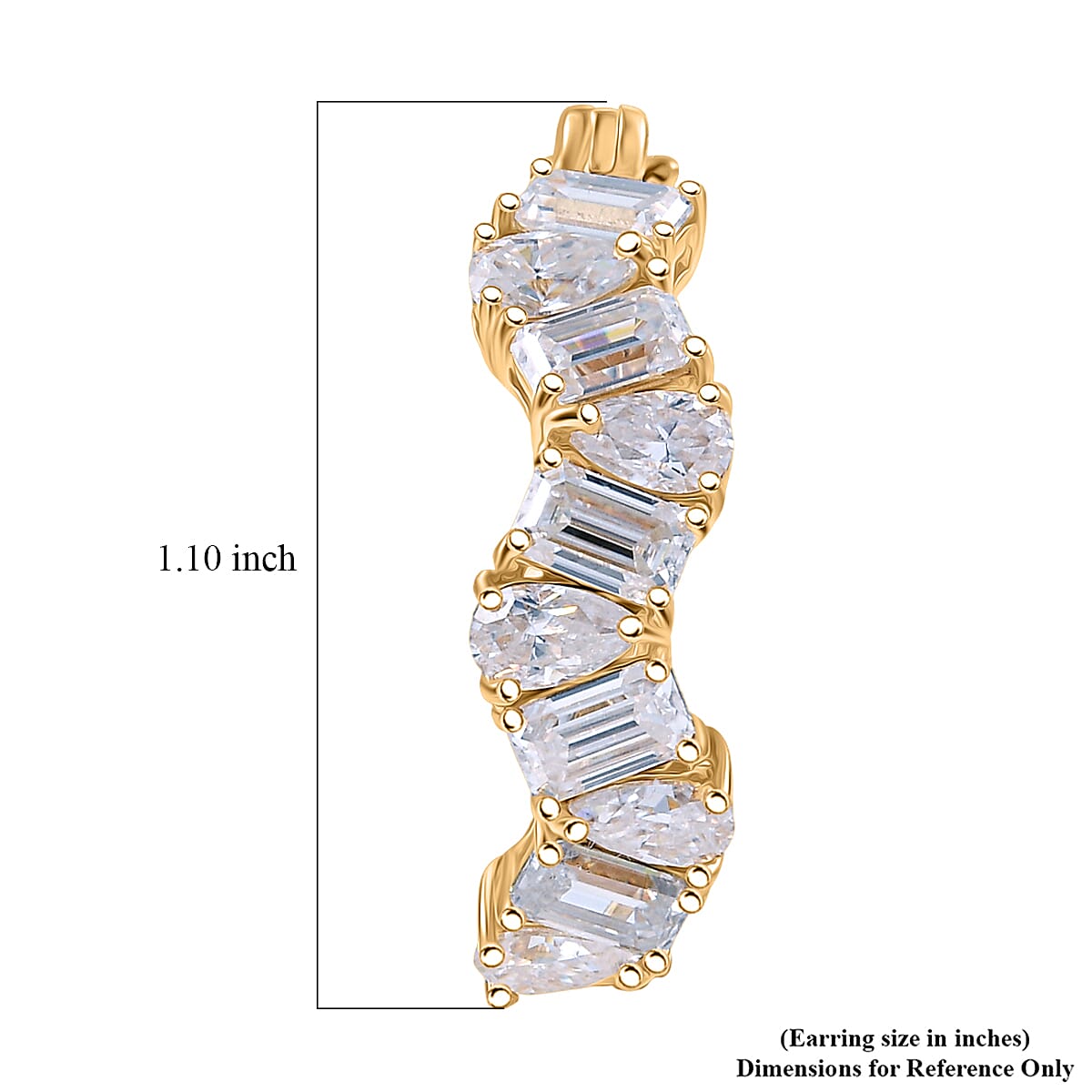 D'Joy Moissanite 4.70 ctw Hoop Earrings in 18K Vermeil Yellow Gold Over Sterling Silver image number 4