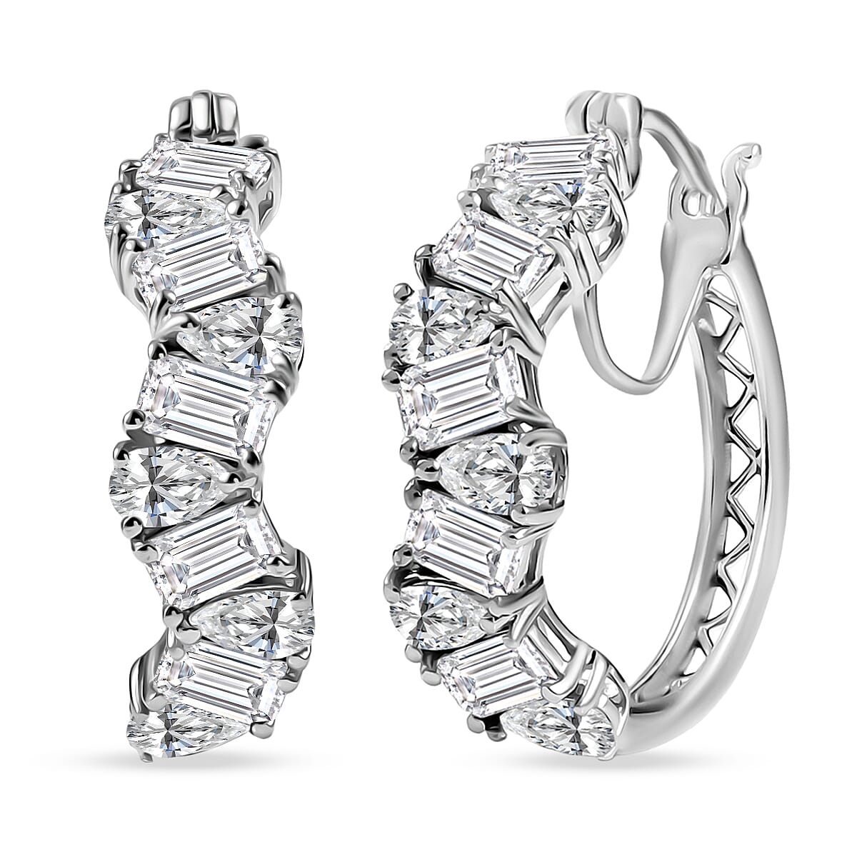 D'Joy Moissanite Hoop Earrings in 18K Vermeil YG Over Sterling Silver 4.70 ctw