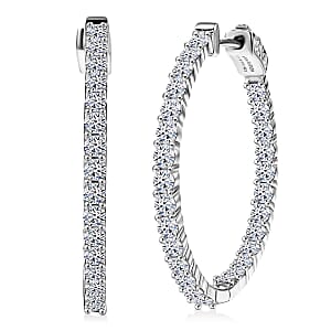 Luxuriant Lab Grown Diamond (G-H, SI) Earrings in Rhodium Over Sterling Silver 2.50 ctw