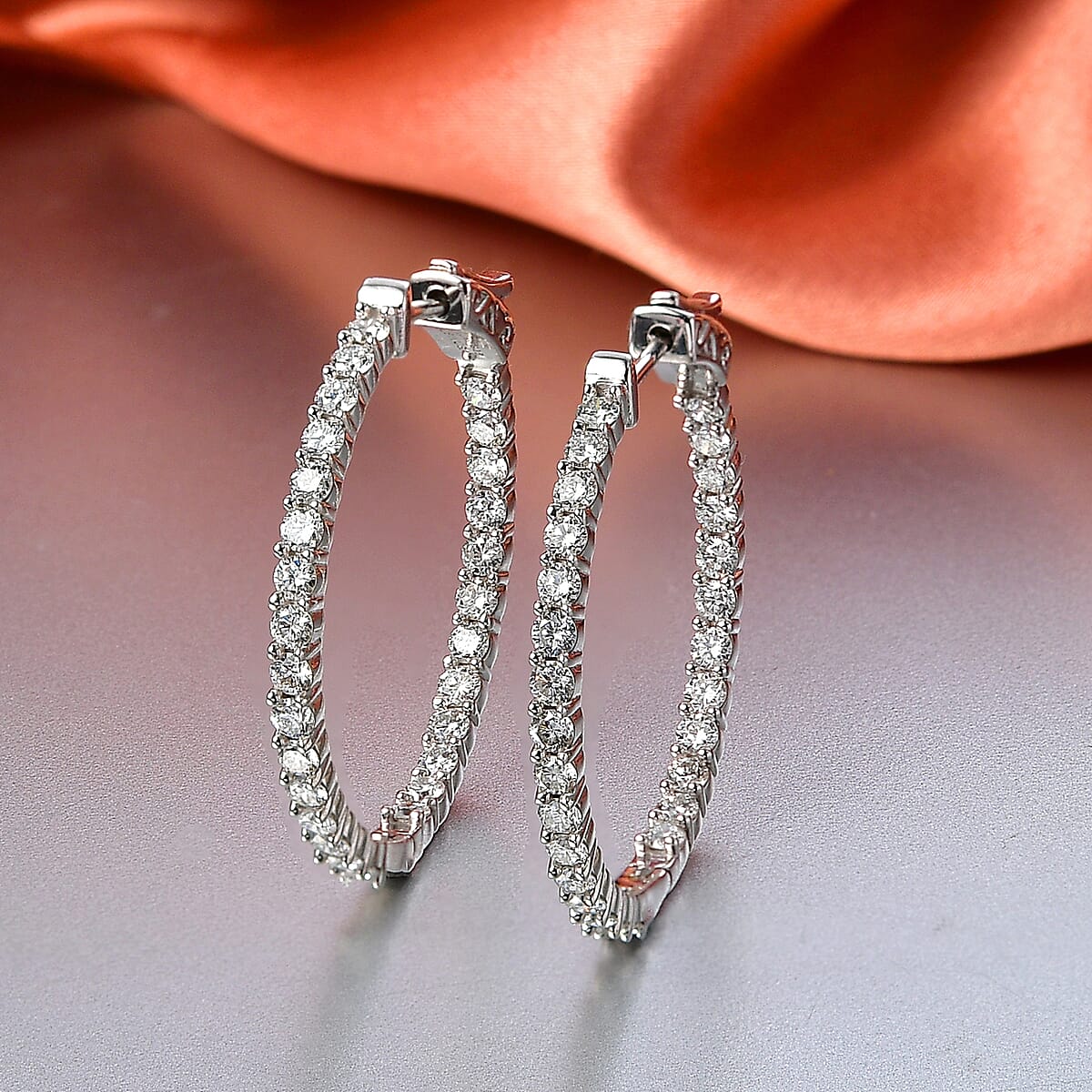 Luxuriant Lab Grown Diamond (G-H, SI) Earrings in Rhodium Over Sterling Silver 2.50 ctw image number 1