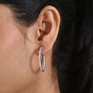 Luxuriant Lab Grown Diamond (G-H, SI) Earrings in Rhodium Over Sterling Silver 2.50 ctw