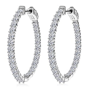 Luxuriant Lab Grown Diamond (G-H, SI) Earrings in Rhodium Over Sterling Silver 2.50 ctw