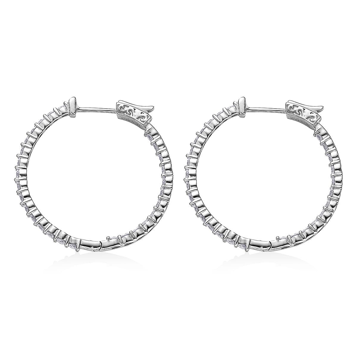Luxuriant Lab Grown Diamond (G-H, SI) Earrings in Rhodium Over Sterling Silver 2.50 ctw image number 4