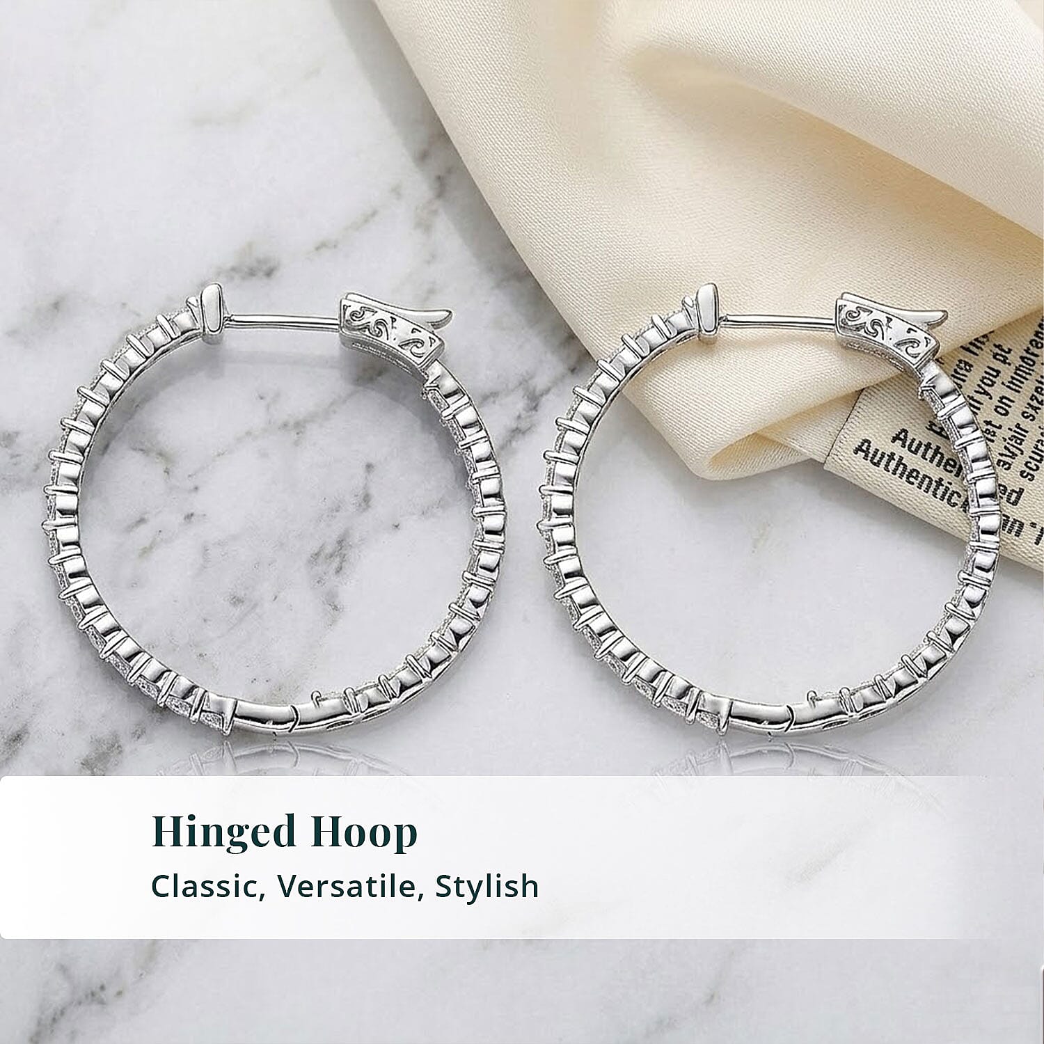 Luxuriant Lab Grown Diamond G-H SI 2.50 ctw Hoop Earrings in Rhodium Over Sterling Silver
