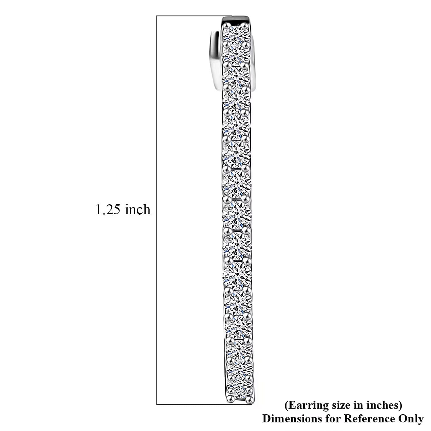 Luxuriant Lab Grown Diamond G-H SI 2.50 ctw Hoop Earrings in Rhodium Over Sterling Silver