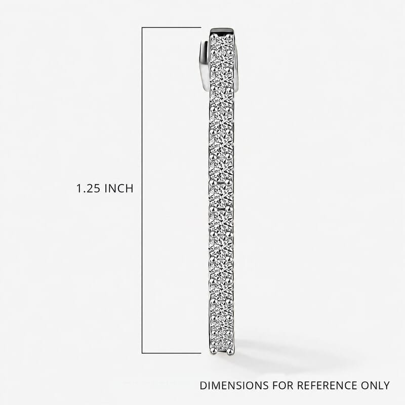 Luxuriant Lab Grown Diamond G-H SI 2.50 ctw Inside Out Hoop Earrings in Rhodium Over Sterling Silver