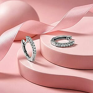 Luxuriant Lab Grown Diamond G-H SI 0.25 ctw Earrings in Rhodium Over Sterling Silver