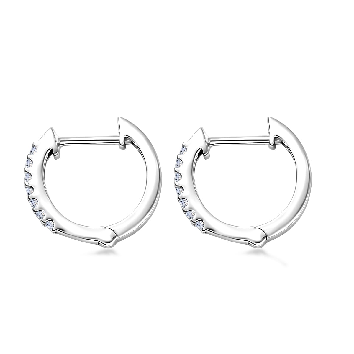 Luxuriant Lab Grown Diamond G-H SI 0.25 ctw Earrings in Rhodium Over Sterling Silver image number 3