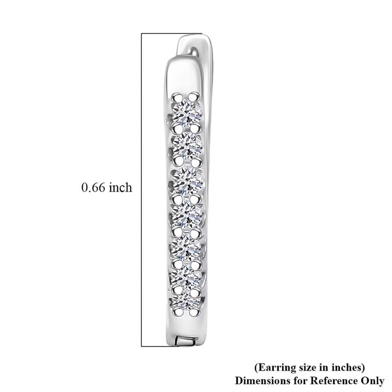 Luxuriant Lab Grown Diamond G-H SI 0.25 ctw Skyline Rhythm Earrings in Rhodium Over Sterling Silver