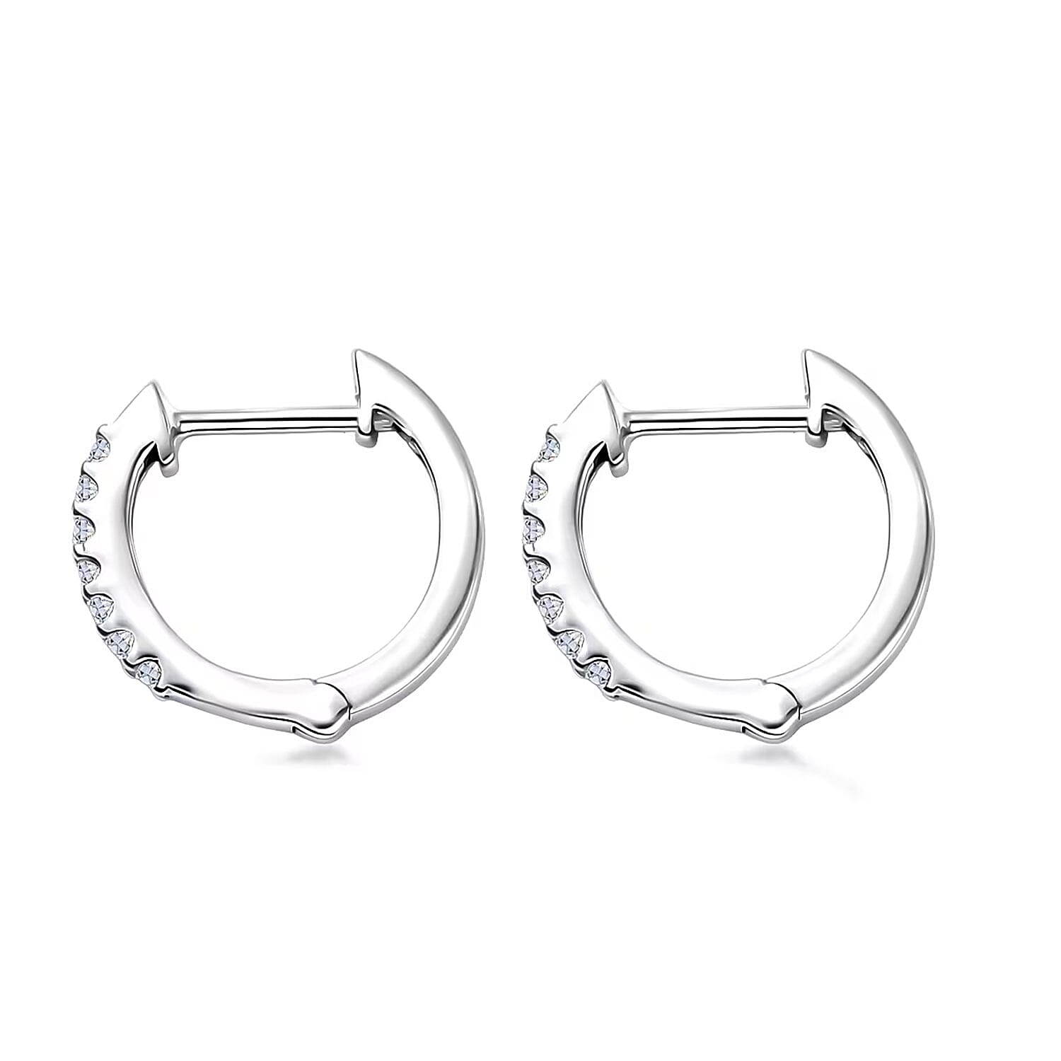 Luxuriant Lab Grown Diamond G-H SI 0.25 ctw Skyline Rhythm Earrings in Rhodium Over Sterling Silver