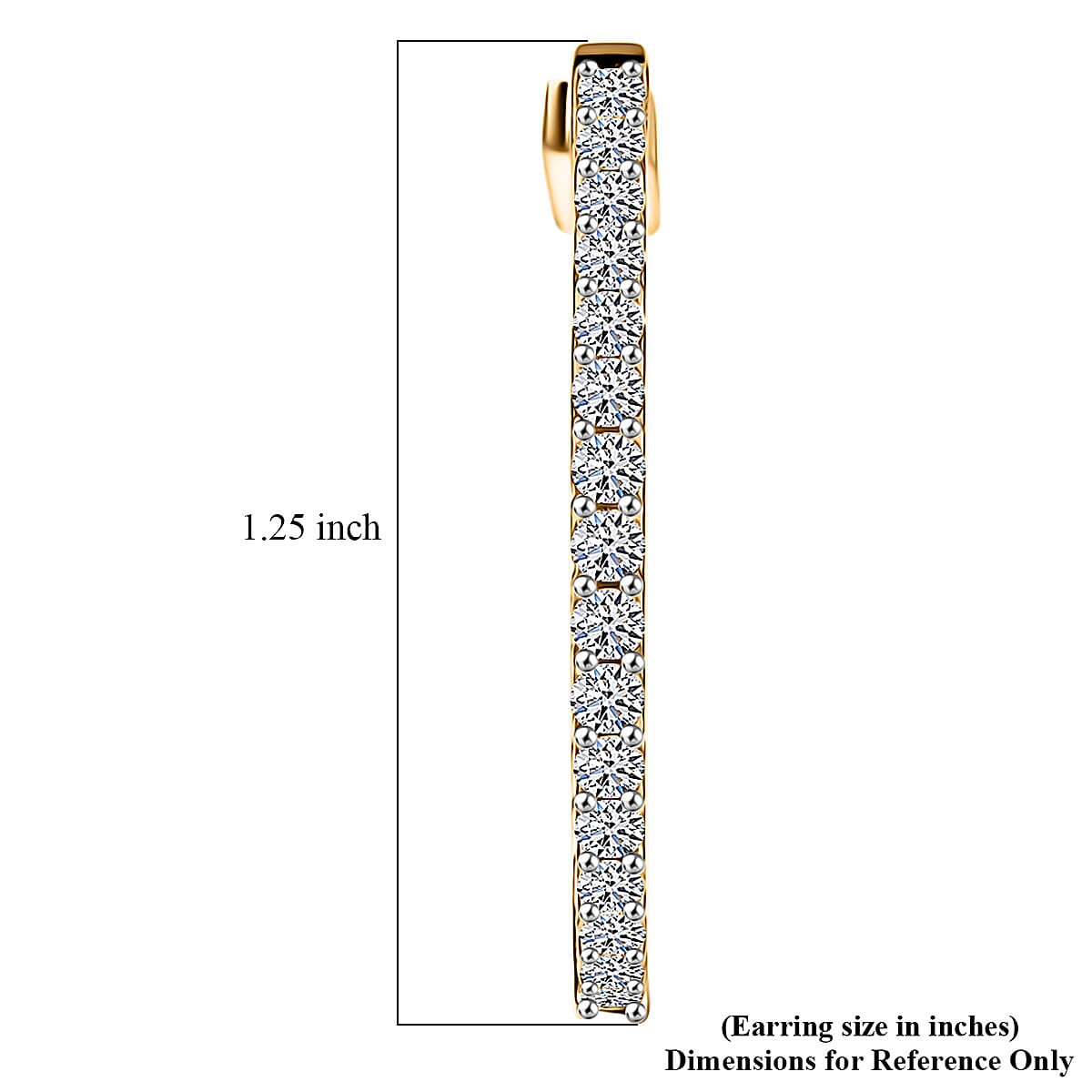 Luxuriant Lab Grown Diamond G-H SI 2.50 ctw Hoop Earrings in 18K Vermeil Yellow Gold Over Sterling Silver image number 5