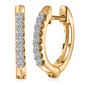 Luxuriant Lab Grown Diamond G-H SI 0.25 ctw Skyline Rhythm Earrings in 18K Vermeil Yellow Gold Over Sterling Silver