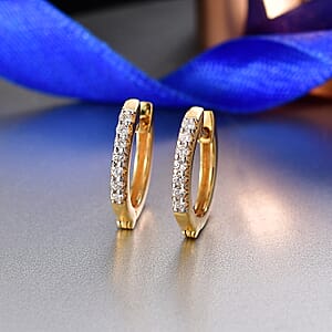 Luxuriant Lab Grown Diamond G-H SI 0.25 ctw Skyline Rhythm Earrings in 18K Vermeil Yellow Gold Over Sterling Silver