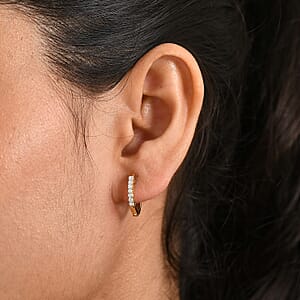 Luxuriant Lab Grown Diamond G-H SI 0.25 ctw Skyline Rhythm Earrings in 18K Vermeil Yellow Gold Over Sterling Silver