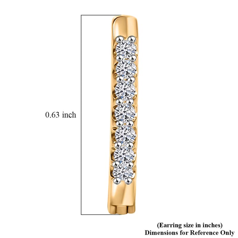 Luxuriant Lab Grown Diamond G-H SI 0.25 ctw Skyline Rhythm Earrings in 18K Vermeil Yellow Gold Over Sterling Silver